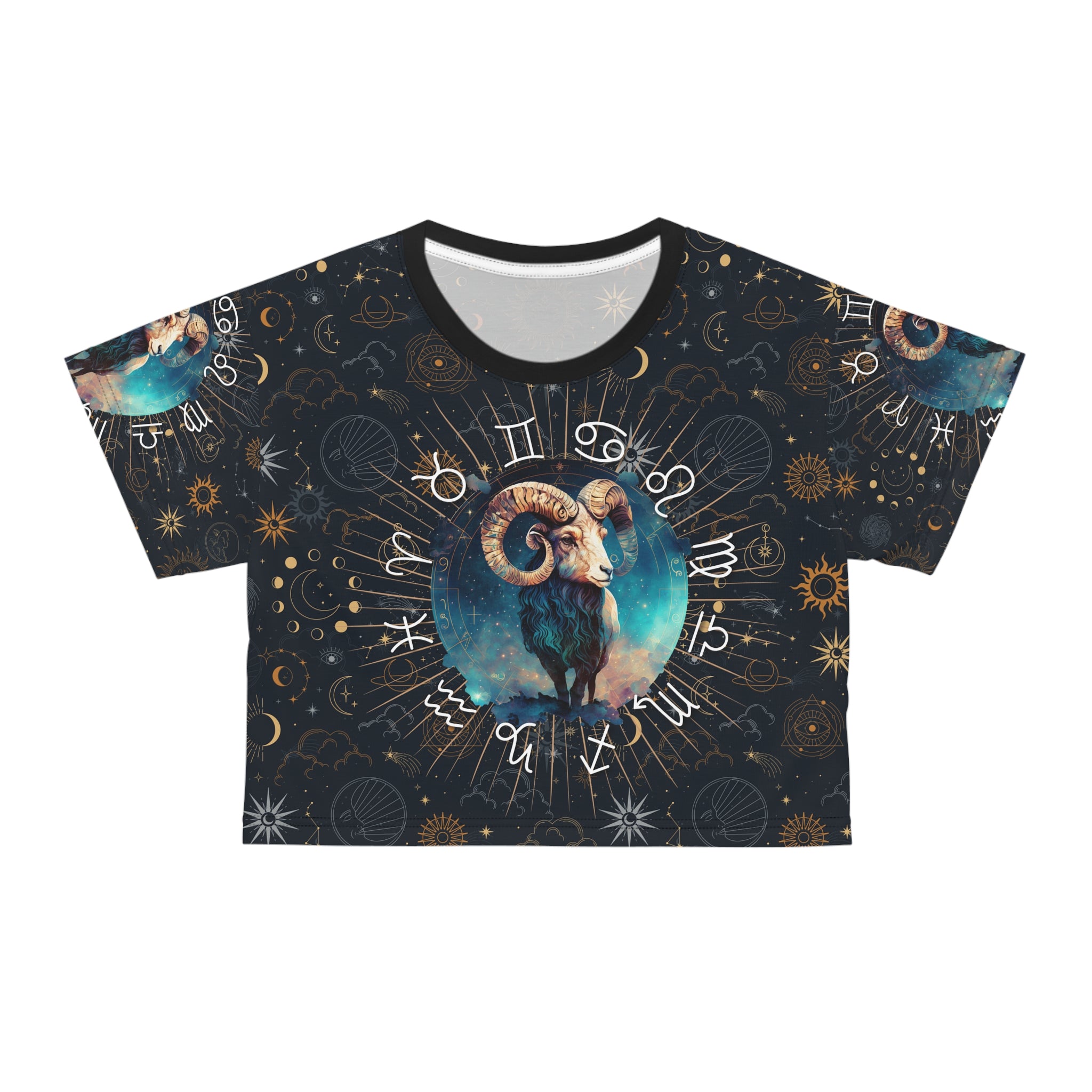 Aries women's crop top, Aries activewear, Aries Zodiac Sign, Ram, Aries Astrological, Aries Gift, Aries zodiac tee, Crop Tee, star sign crop